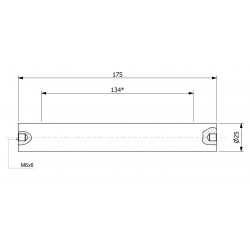 Wałek (pręt) magnetyczny (cienkościenny) wodoszczelny 25x175/2xM6w/N - 002