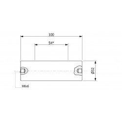 Wałek (pręt) magnetyczny (cienkościenny) wodoszczelny 32x100/2xM6w/N - 002