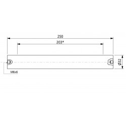 Wałek (pręt) magnetyczny (cienkościenny) wodoszczelny 32x250/2xM6w/N - 002