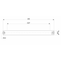 Wałek (pręt) magnetyczny wodoszczelny 22x250/2xM6w/N - 002