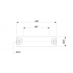 Wałek (pręt) magnetyczny wodoszczelny 25x100/2xM6w/N - 002