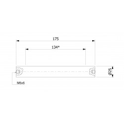 Wałek (pręt) magnetyczny wodoszczelny 25x175/2xM6w/N - 002