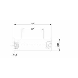 Wałek (pręt) magnetyczny wodoszczelny 32 X 100 / 2 x M6w / N - 002