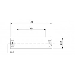 Wałek (pręt) magnetyczny wodoszczelny 32 x 125 / 2 x M6w / N - 002