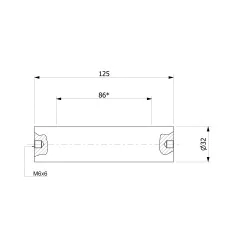 Wałek (pręt) magnetyczny wodoszczelny 32 x 125 / 2 x M6w / N - 002
