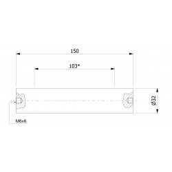 Wałek (pręt) magnetyczny wodoszczelny 32 x 150 / 2 x M6w / N - 002