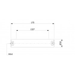 Wałek (pręt) magnetyczny wodoszczelny 32 x 175 / 2 x M6w / N - 002