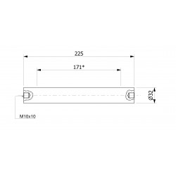 Wałek (pręt) magnetyczny wodoszczelny 32 x 225 / 2 x M10w / N - 002