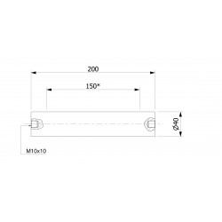 Wałek (pręt) magnetyczny wodoszczelny 40 x 200 / 2 x M10w / N - 002