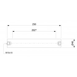 Wałek (pręt) magnetyczny wodoszczelny 40 x 250 / 2 x M10w / N - 002