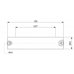 Wałek (pręt) magnetyczny (cienkościenny) wodoszczelny 32x150/2xM6w/N - 002