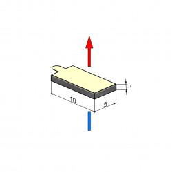 Magnes samoprzylepny, płytkowy — wymiary 10x5x1 mm — klej 3M — neodymowy (N38) - 002