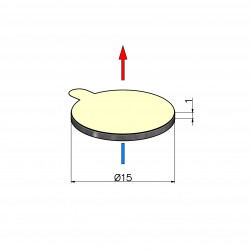 Magnes samoprzylepny, okrągły — średnica ⌀15 mm, wys. 1 mm — z klejem 3M — neodymowy - 002