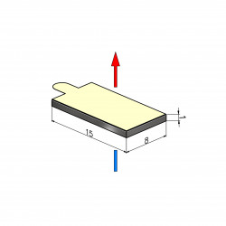 Magnes samoprzylepny, płytkowy — wymiary 15x8x1 mm — klej 3M — neodymowy (N38) - 002