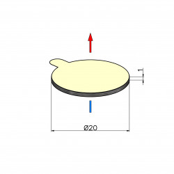 Magnes z klejem 3M, okrągły — średnica ⌀20 mm, wys. 1 mm — neodymowy - 002
