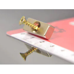 Magnes płytkowy, pod wkręt — wymiary 20x8x5 mm — neodymowy (N38) - 0011