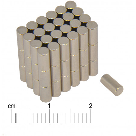 Mały magnes — średnica ⌀3 mm, wysokość 6 mm — neodymowy (N38)