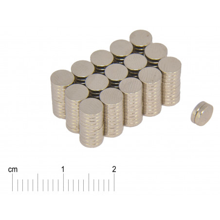 Magnes mały — średnica ⌀5 mm, grubość 1 mm — neodymowy (N38)