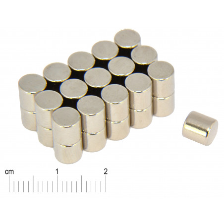 Magnes stały — średnica ⌀6 mm, wys. 6 mm — neodymowy (N38)