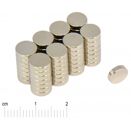 Magnes trwały — średnica ⌀7 mm, grubość 2 mm — neodymowy (N38)