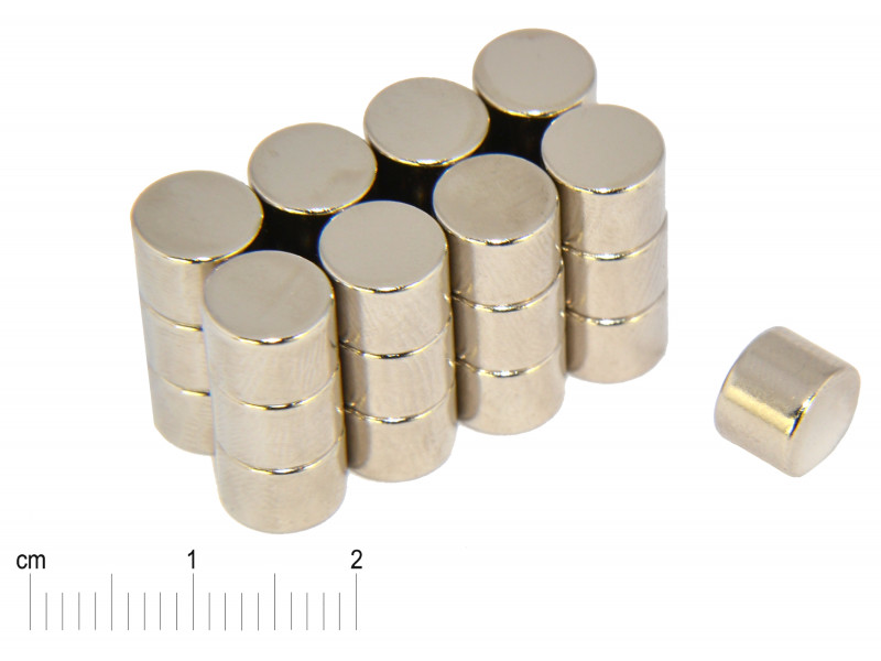 Magnes neodymowy — średnica ⌀8 mm, grubość 6 mm — materiał N38