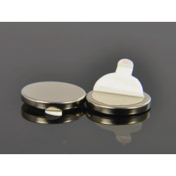 Magnes samoprzylepny, okrągły — średnica ⌀12 mm, wys. 2 mm — z pianką klejową 3M — neodymowy - 003