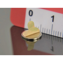 Magnes do przyklejenia, okrągły — średnica ⌀8 mm, wys. 0,75 mm — klej 3M — neodymowy