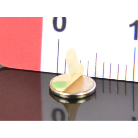 Magnes samoprzylepny, okrągły — średnica ⌀6 mm, wys. 0,75 mm — klej 3M — neodymowy