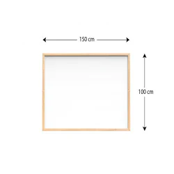 Tablica suchościeralna magnetyczna biała 150x100 cm rama drewniana naturalna - 002