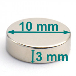 Magnes — średnica ⌀10 mm, grubość 3 mm — neodymowy (N38) - 002