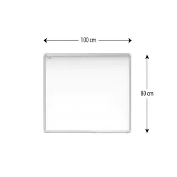 Tablica magnetyczna biała 100x80 cm suchościeralna w aluminiowej ramie PREMIUM EXPO + zestaw akcesoriów - 003