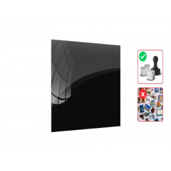 Tablica szklana magnetyczna czarna 50x50cm - bezramowa tablica szklana, szkło hartowane na magnesy neodymowe - 003