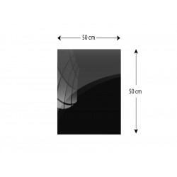 Tablica szklana magnetyczna czarna 50x50cm - bezramowa tablica szklana, szkło hartowane na magnesy neodymowe - 002