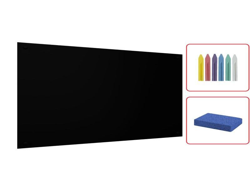 Panel magnetyczny kredowy czarny 60x30cm–tablica czarna kredowa bezramowa + gratis