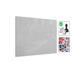 Tablica szklana magnetyczna szara, ciemny szary 60x40cm - bezramowa tablica szklana, szkło hartowane na magnesy neodymowe - 005