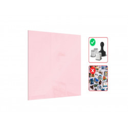 Tablica szklana magnetyczna Bubblegum pink 45x45cm - bezramowa tablica szklana, szkło hartowane na magnesy neodymowe - 003
