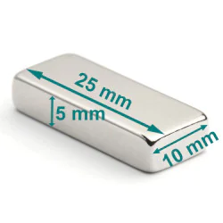 magnes neodymowy 25x10x5