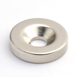 Magnes neodymowy pod wkręt — okrągły ⌀14 mm, ⌀8/⌀4 mm, wys. 3 mm — (N35) - 007