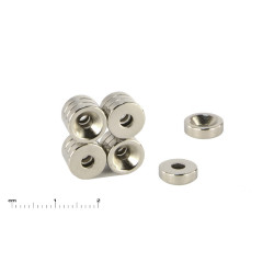 Magnes okrągły pod wkręt — ⌀10 mm, ⌀7/⌀3,5 mm, wys. 3 mm — neodymowy (N35)