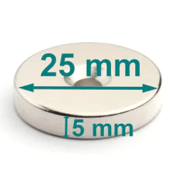 magnes okrągły pod wkręt neodymowy fi25mm