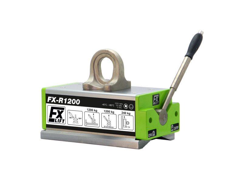Chwytak podnośnik uchwyt magnetyczny do rur i prętów seria FX-R1200 magnes 1200 kg z rozłączanym polem magnetycznym