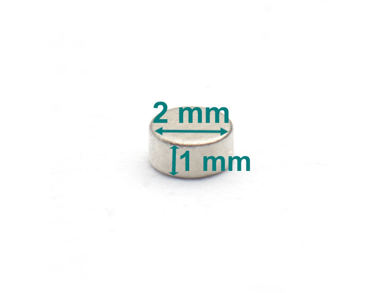 malutki magnes neodymowy 2x1