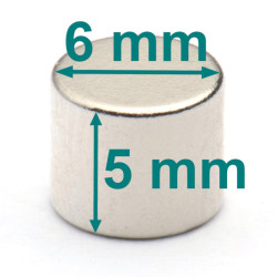 magnes neodymowy 6x5