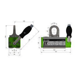 Chwytak podnośnik uchwyt magnetyczny FX-150 uniwersalny magnes do blach 150 kg