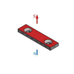 Magnes płytkowy, pod wkręt — wymiary 40x10x5 mm — neodymowy (N38) - 002