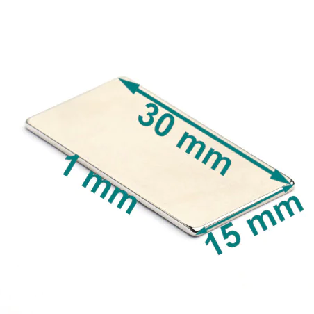 Neodymowe magnesy 30x15x1 płytkowe N38