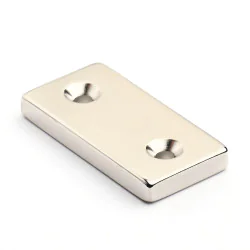 Magnes płytkowy, pod wkręt — 40x20x5 mm — neodymowy (N38) - 0011