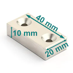 Magnes neodymowy 40x20x10 z...