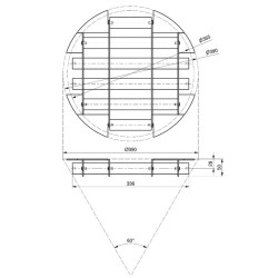 Ruszt magnetyczny (sito) do leja fi 390 jednopoziomowy / N - 002