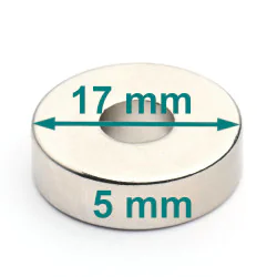 magnes neodymowy z otworem 17x6x5